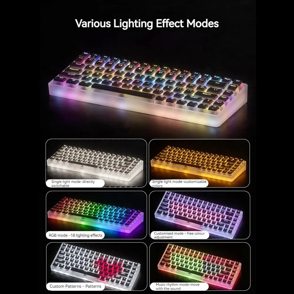 Professional Gaming Mechanical Keyboard USB Wired Keyboard with RGB Backlit Matte Key Caps 84 Keys Gaming Keyboards Game